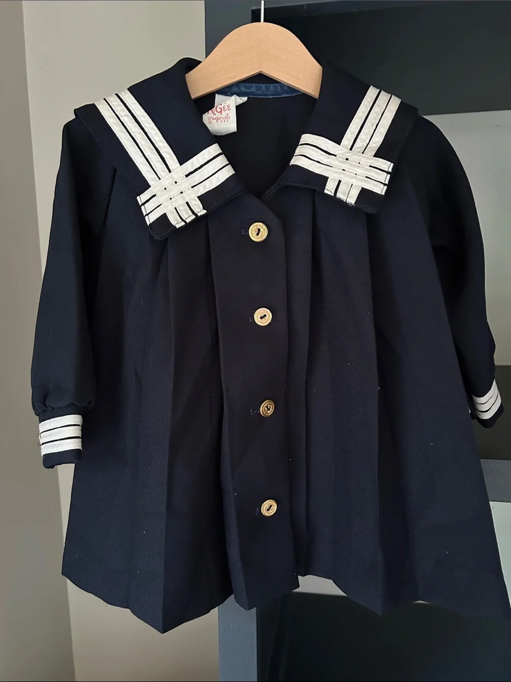 Vintage 1980s R-Gee Originals Navy Sailor Dress Size 3T